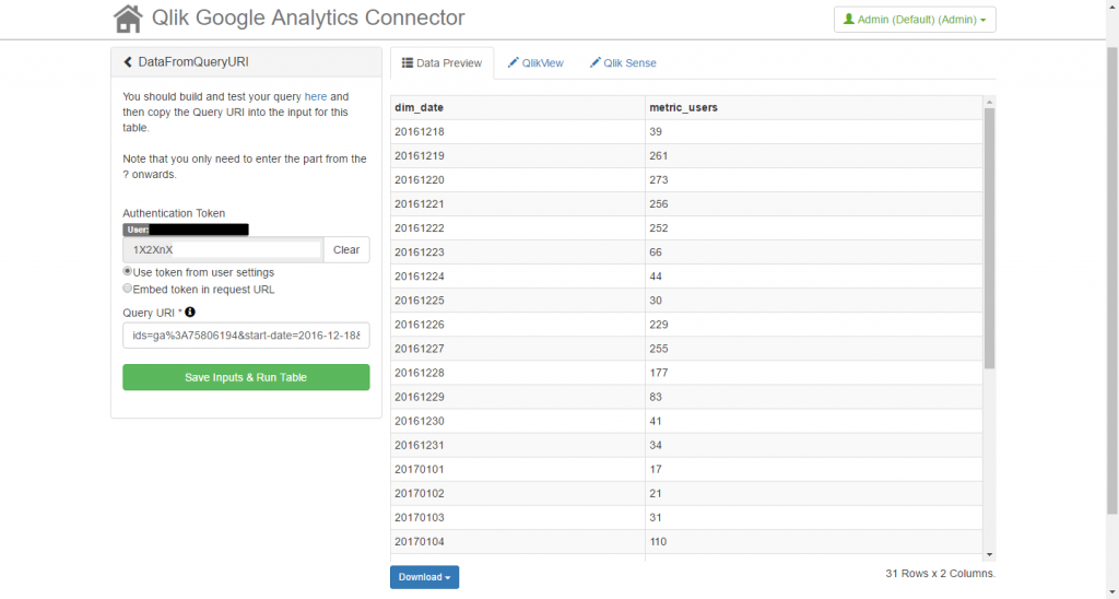 Qlik Web Connector第3回 Google Analyticsからデータ読み込み - Qlik Senseスクリプト作成